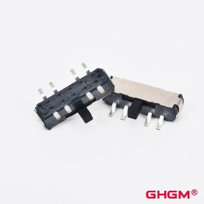 GH13D20 DPDT miniaturowy przełącznik suwakowy 90° / 180° kierunek uchwytu, przełącznik suwakowy Double Pole Double Throw (DPDT), 3-pozycyjny, przełącznik suwakowy SMD/DIP