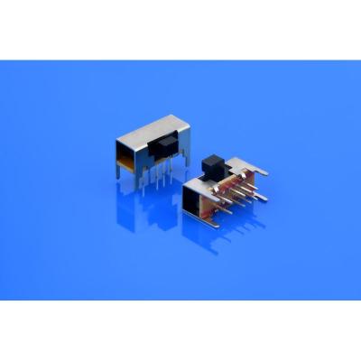GH23D05 90° / 180° kierunek uchwytu, przełącznik suwakowy Double Pole Double Throw (DPDT), 3-pozycyjny, przełącznik suwakowy SMD/DIP